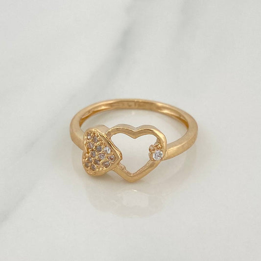 Anillo Corazones 2.35gr / T6 / Oro Amarillo 18K