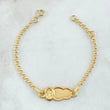 Pulso Bebé Aro Seguido Placa Nube San Benito 1.5gr / 13cm-14cm / 2.4mm Gradual Oro Amarillo 18K