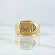 Anillo Sello Corona RX 3gr / T8 1/4 / Circon Blanco Oro Amarillo 18K *