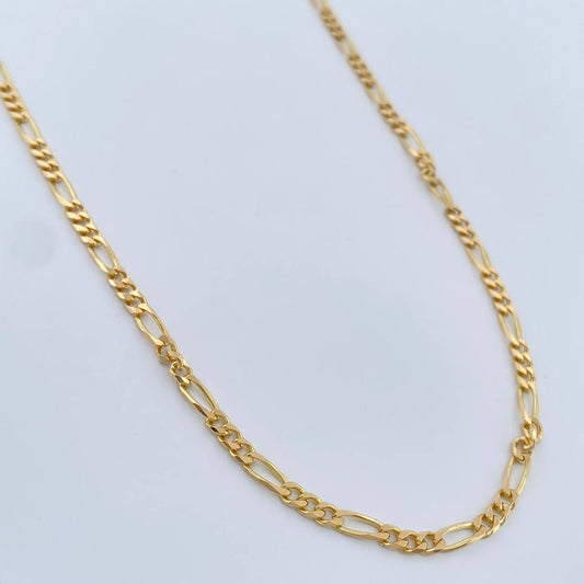 Cadena Figaro 11.1gr / 51cm / 2.6mm Oro Amarillo +1 18K $