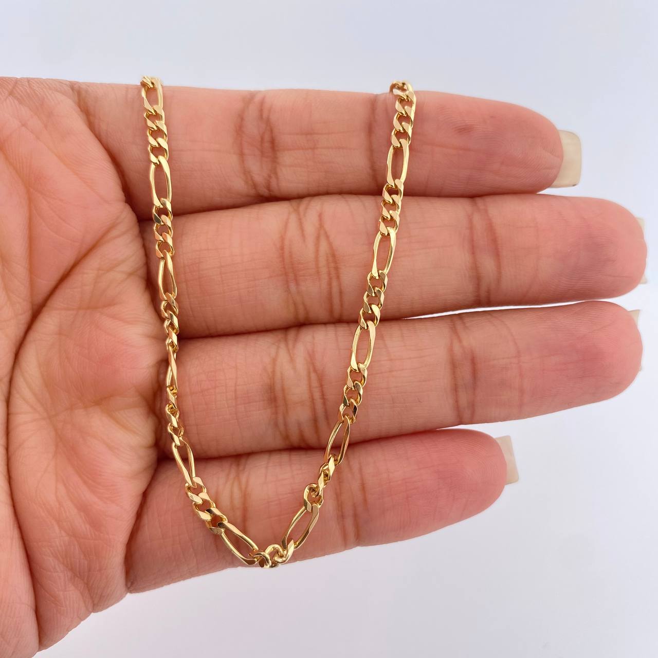 Cadena Figaro 11.1gr / 51cm / 2.6mm Oro Amarillo +1 18K $