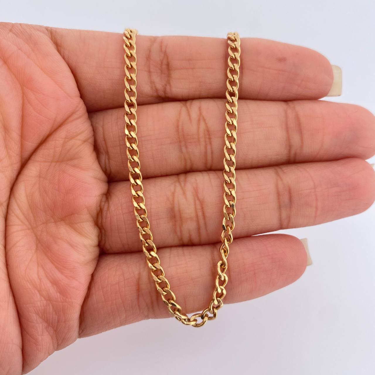 Cadena Cubana 7.2gr / 60cm / 3mm Oro Amarillo +1 $