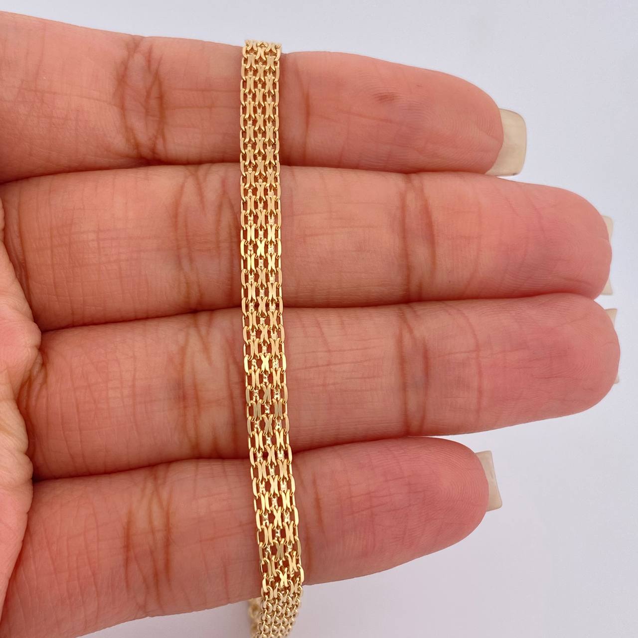 Pulso Chino 4.8gr / 19.4cm / 4.16mm Oro Amarillo +1 18K $