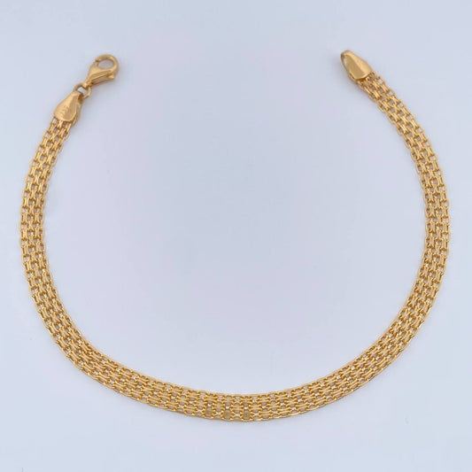 Pulso Chino 4.8gr / 19.4cm / 4.16mm Oro Amarillo +1 18K $