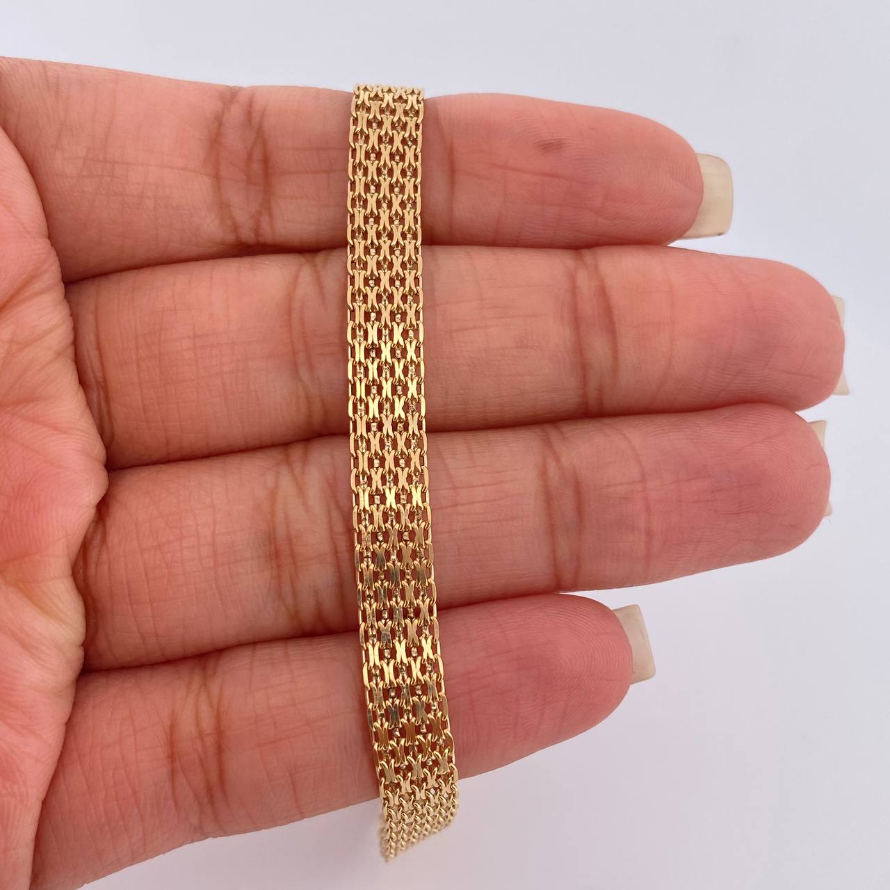 Pulso Chino 7.55gr / 19.9cm / 6.4mm Oro Amarillo +1 18K $