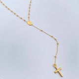 Rosario Virgen Milagrosa Cruz 2.5gr / 37.9cm-47.1cm / 0.42mm Oro Amarillo +4 18K $