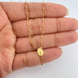 Rosario Virgen Milagrosa Cruz 2.5gr / 37.9cm-47.1cm / 0.42mm Oro Amarillo +4 18K $