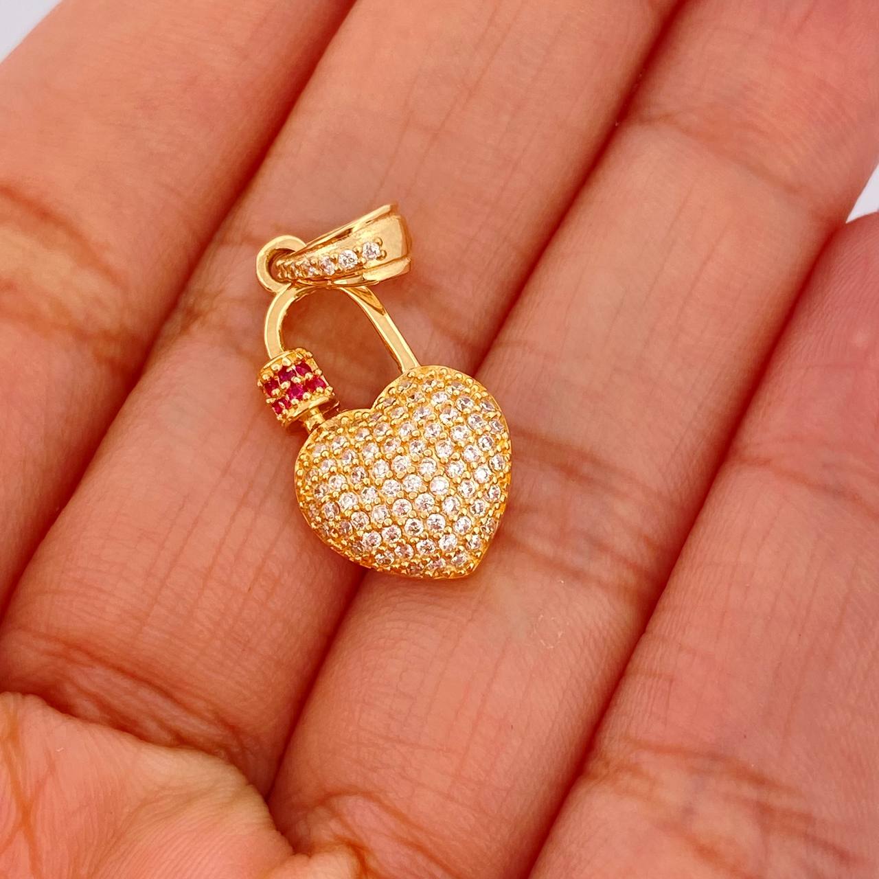 Dije Candado Corazon 2.3gr / 2.8cm / Oro Amarillo 18K %