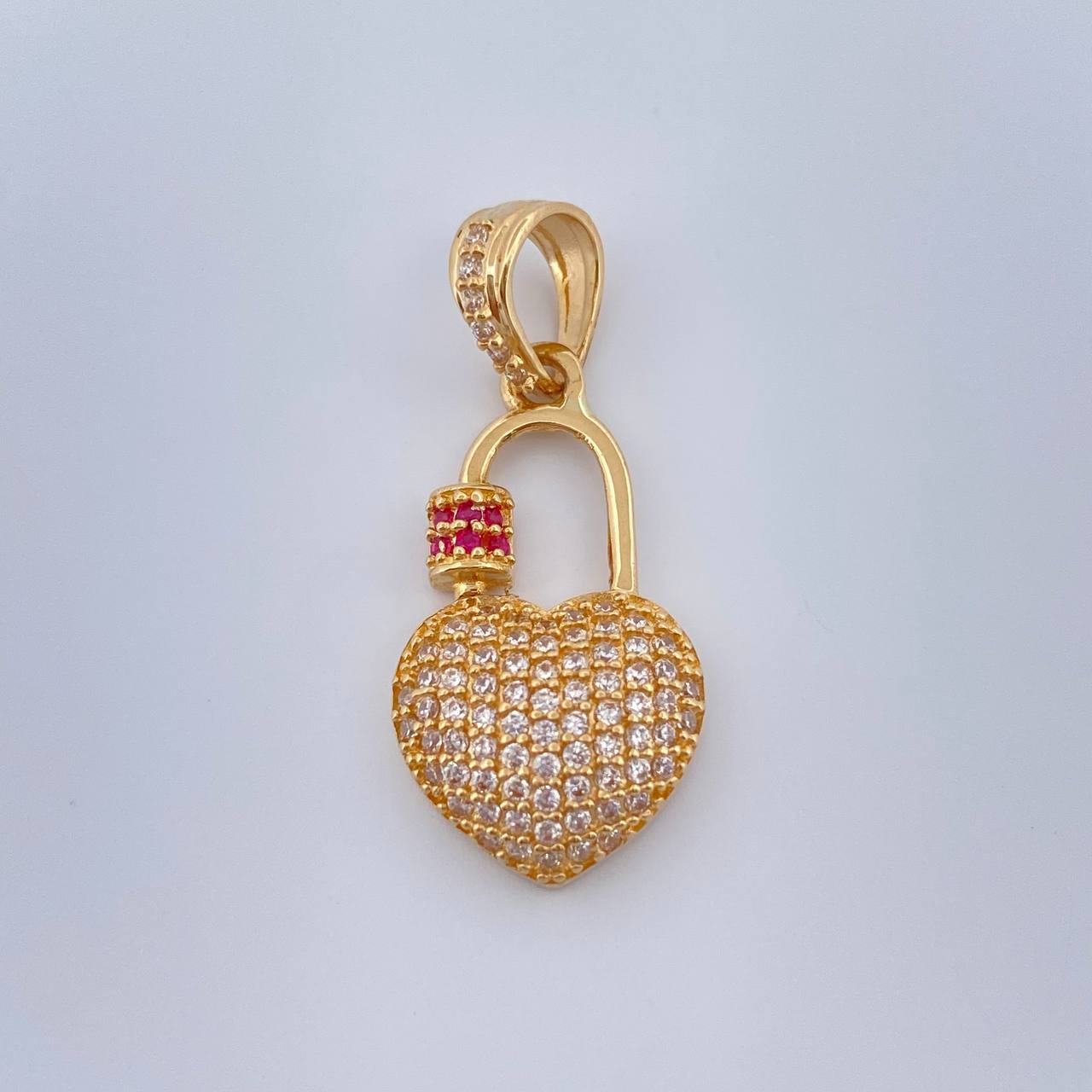 Dije Candado Corazon 2.3gr / 2.8cm / Oro Amarillo 18K %