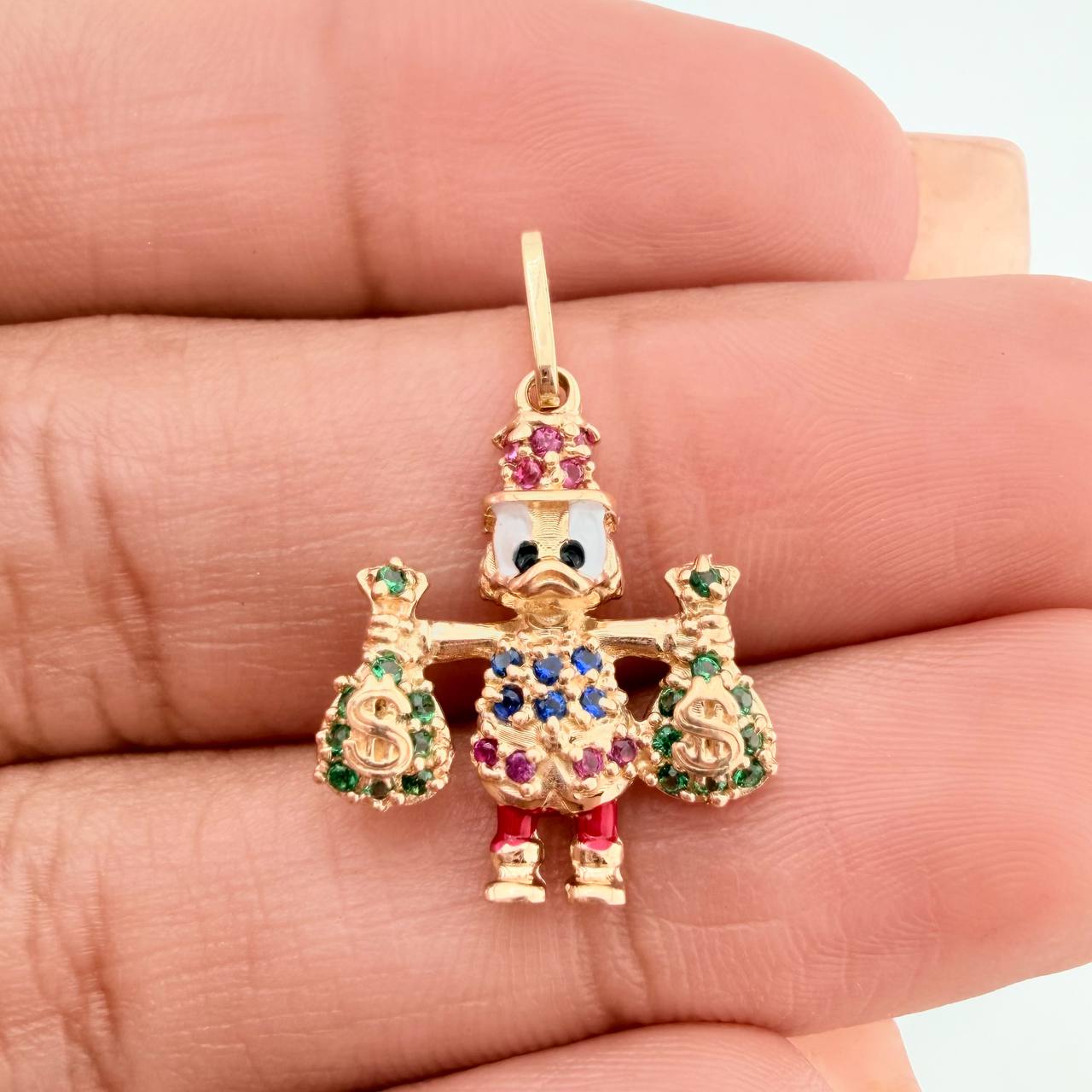 Dije Pato Bolsas de Dinero 1.65gr / 2.3cm / Oro Amarillo 18K &
