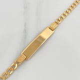 Pulso Placa Cubana 7.3gr / 20cm / 7mm Oro Amarillo +1 18K $