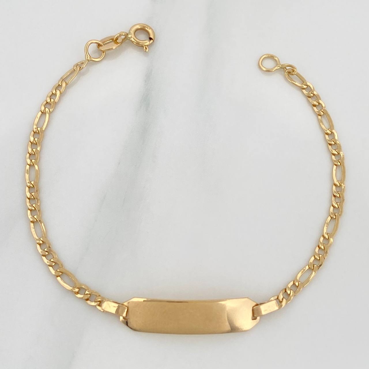 Pulso Placa Figaro 2.05gr / 15.5cm / 1mm Oro Amarillo +1 18K $