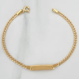 Pulso Placa Cubana 1.85gr / 16cm / 1mm Oro Amarillo +1 18K $