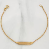 Pulso Placa Aro Aeguido 1.65gr / 18cm / 1mm Oro Amarillo +3 18K $