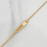 Pulso Placa Aro Aeguido 1.65gr / 18cm / 1mm Oro Amarillo +3 18K $