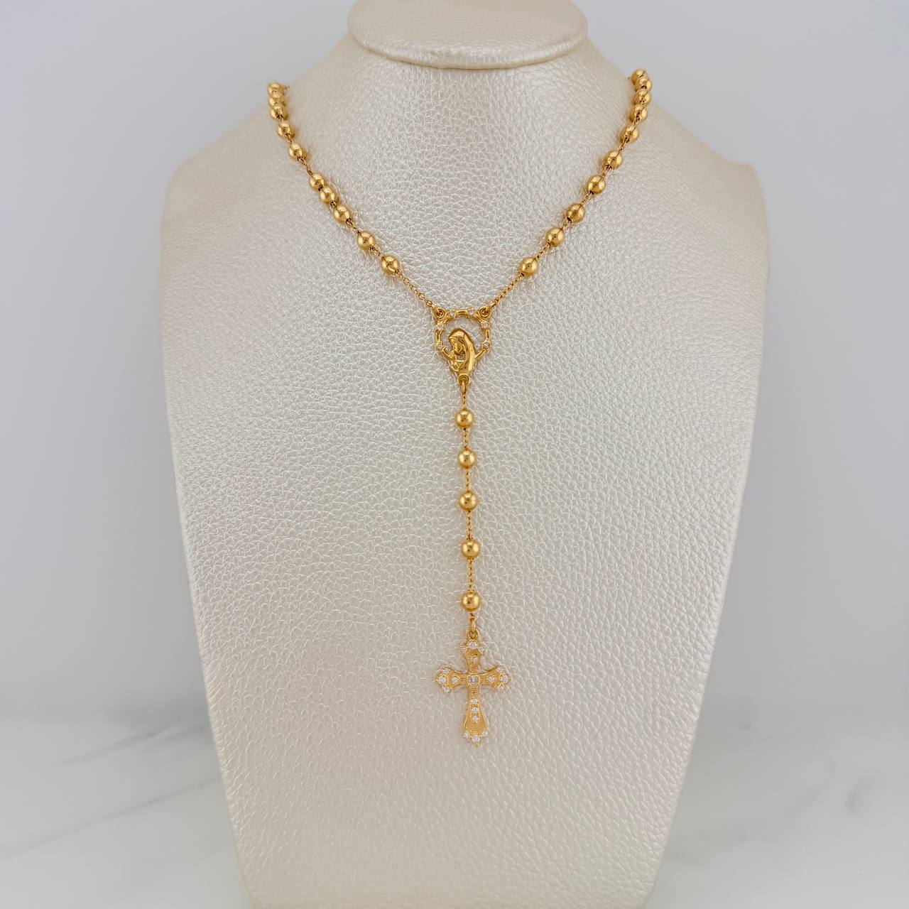 Rosario Virgen Maria Silueta 10.65gr / 39cm / 5mm-4mm Oro Amarillo 18K