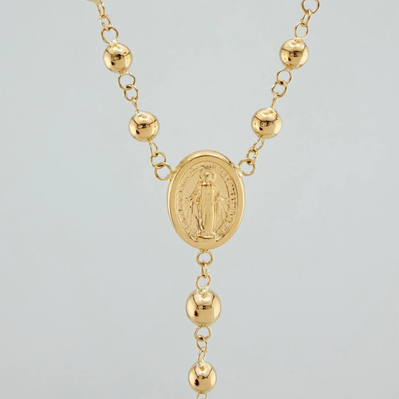 Rosario Virgen Milagrosa 8.4gr / 55.5cm / 5mm-4mm Oro Amarillo 18K &