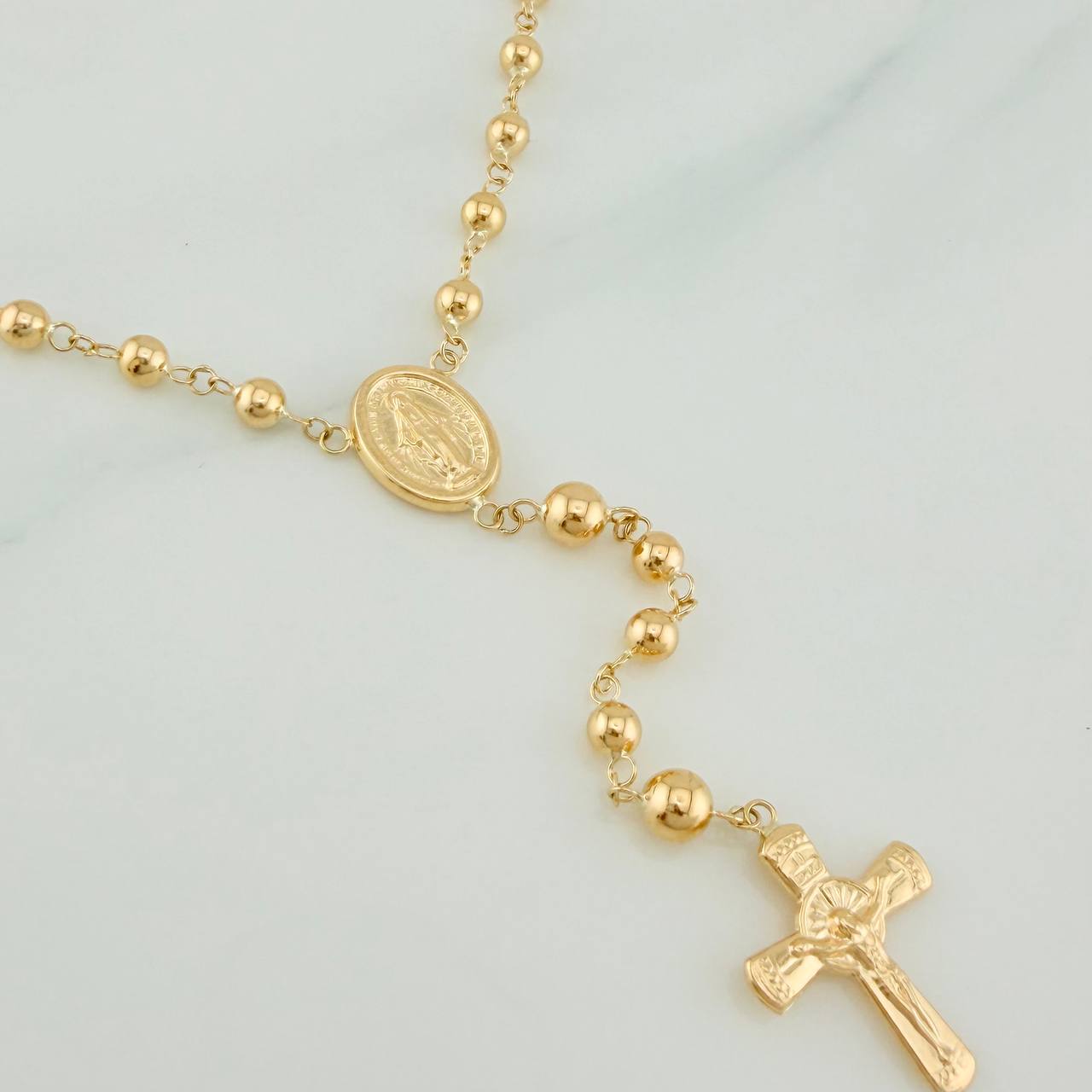 Rosario Virgen Milagrosa 8.4gr / 55.5cm / 5mm-4mm Oro Amarillo 18K &