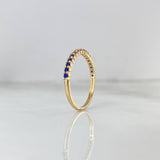 Anillo Churumbela Circulos 1.45gr / T7 / Circones Azules Oro Amarillo