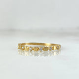 Anillo Treboles 0.8gr / T6 1/4 / Circones Blancos Oro Amarillo