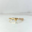 Anillo Corazón Linea 1.55gr / T7 / Circones Blancos Oro Amarillo ©
