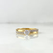 Anillo Solitario Lineas 2.8gr / T6 1/4 / Circones Blancos Dos Oros Amarillo Blanco