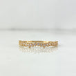 Anillo Churumbela Ondulada 1.15gr / T7 / Circones Blancos Oro Amarillo 18K