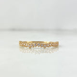 Anillo Churumbela Ondulada 1.15gr / T7 / Circones Blancos Oro Amarillo 18K