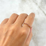 Anillo Churumbela Estela Curva 1.25gr / T6 1/2 / Circones Fucsias Oro Amarillo