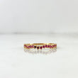 Anillo Churumbela Estela Curva 1.25gr / T6 1/2 / Circones Fucsias Oro Amarillo
