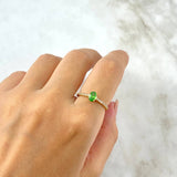 Anillo Solitario Churumbela 1.85gr / T6 / Circones Blancos-Verdes Oro Amarillo ©