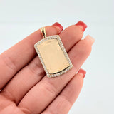 Dije Placa Rectangular 4.85gr / 3.6cm / Oro Amarillo 18K