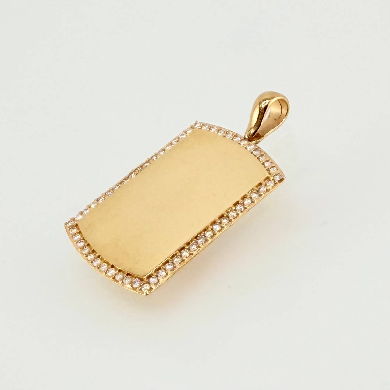 Dije Placa Rectangular 5.4gr / 3.7cm / Oro Amarillo 18K