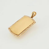 Dije Placa Rectangular 5.4gr / 3.7cm / Oro Amarillo 18K