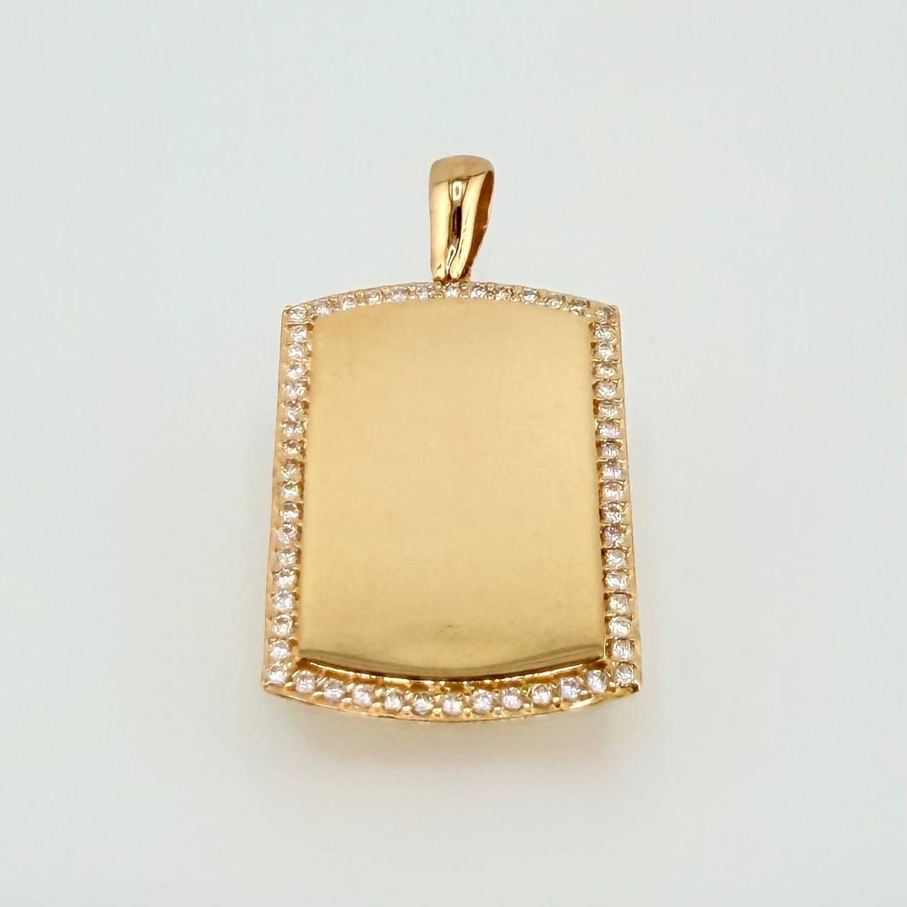 Dije Placa Rectangular 5.4gr / 3.7cm / Oro Amarillo 18K