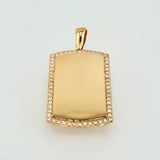 Dije Placa Rectangular 4.85gr / 3.6cm / Oro Amarillo 18K