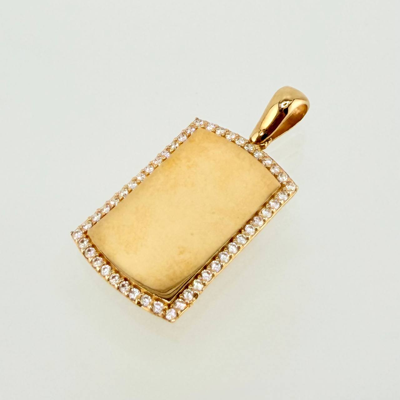 Dije Placa Rectangular 3.3gr / 3.1cm / Oro Amarillo 18K