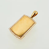 Dije Placa Rectangular 3.5gr / 3.1cm / Oro Amarillo 18K