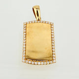 Dije Placa Rectangular 3.5gr / 3.1cm / Oro Amarillo 18K