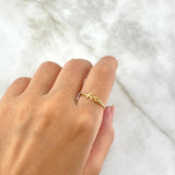 Anillo Fe Corazon 0.8gr / T6 3/4 / Circones Blancos Oro Amarillo