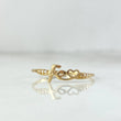 Anillo Fe Corazon 0.9gr / T8 / Circones Blancos Oro Amarillo