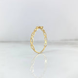 Anillo Cruz Eslabones 0.9gr / T7 / Circones Blancos-Naranjas Oro Amarillo ©