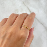 Anillo Cruz 1.1gr / T6 1/2 / Circones Blancos Oro Amarillo ©