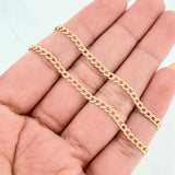 Cadena Cubana 2g / 40cm / 2.53mm Oro Amarillo 18K
