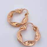 Candongas Azir Rayadas 4.55gr / 3cm / Oro Rosa 18K %