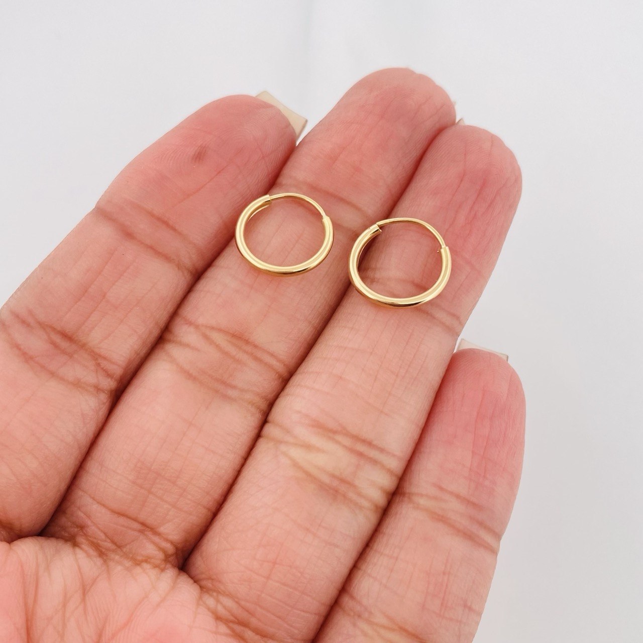 Candongas Aro Liso 0.45g / 1cm Oro Amarillo 18K