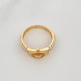 Anillo Corona 3.6 g / T6 3/4 Dos Oros Amarillo Blanco 18K