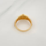 Anillo Corona 3.6 g / T6 3/4 Dos Oros Amarillo Blanco 18K