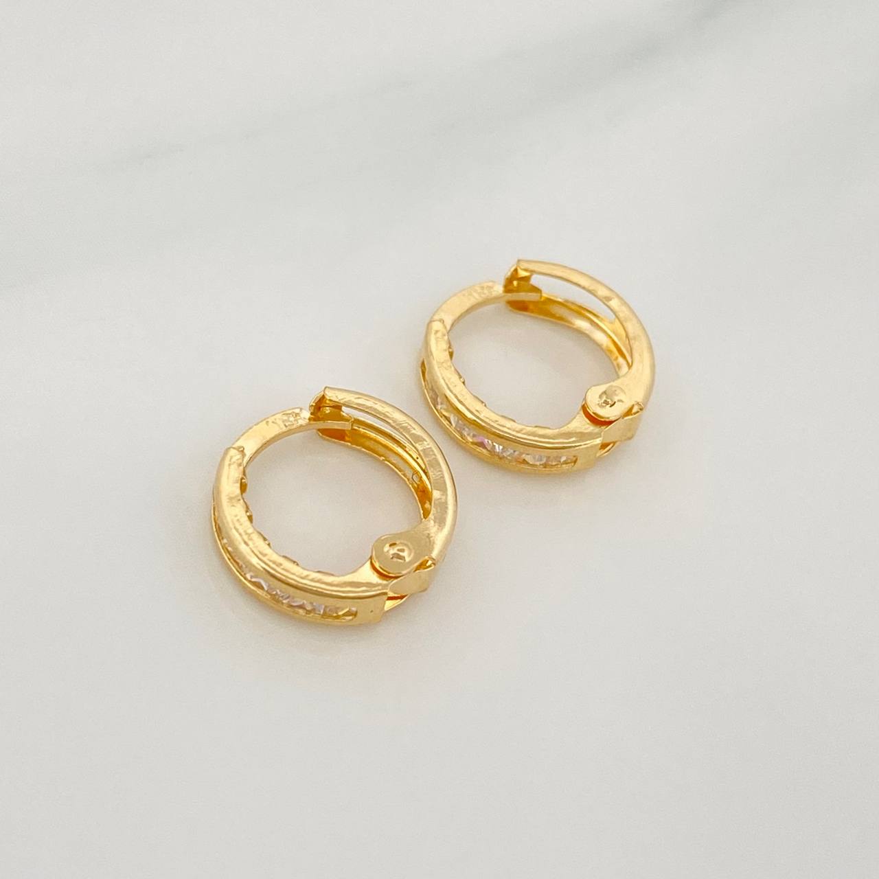 Candongas Carril 1.1 g / 1 cm Oro Amarillo 18K