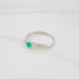 Anillo Circulo Esmeralda 19Pts 1.35 g / T7 1/4 Plata 925
